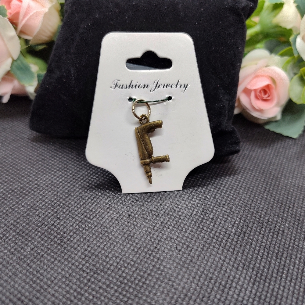 Bronze Powered Drill Charm Pendant for Necklace Bracelet Keychain New